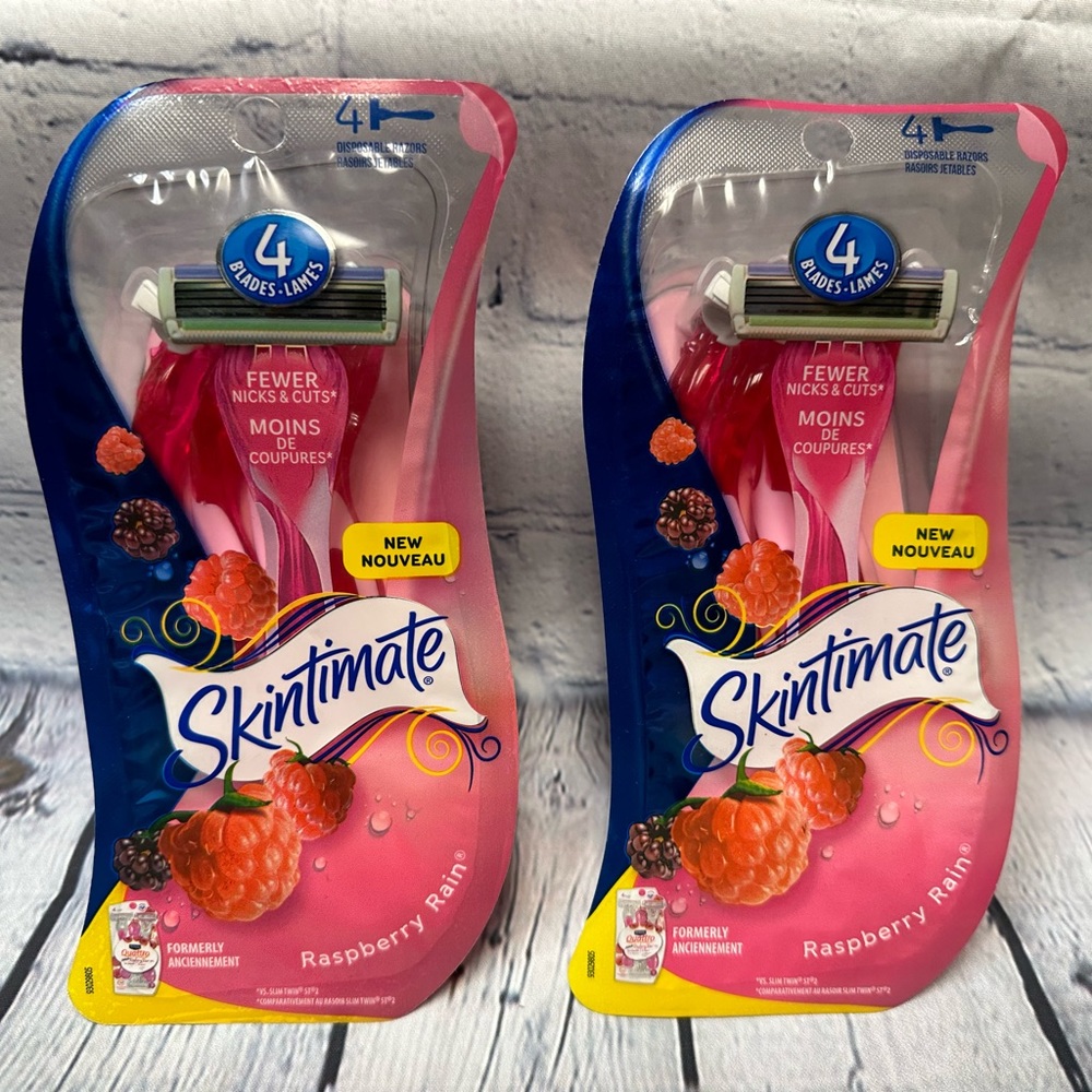 Skintimate Raspberry Rain Women's Disposable Razors, 4 Ct